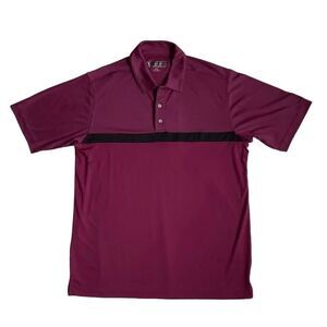 Pebble Beach Polo Shirt Dry-Luxe Performance Plum Sun Protection SZ L NEW